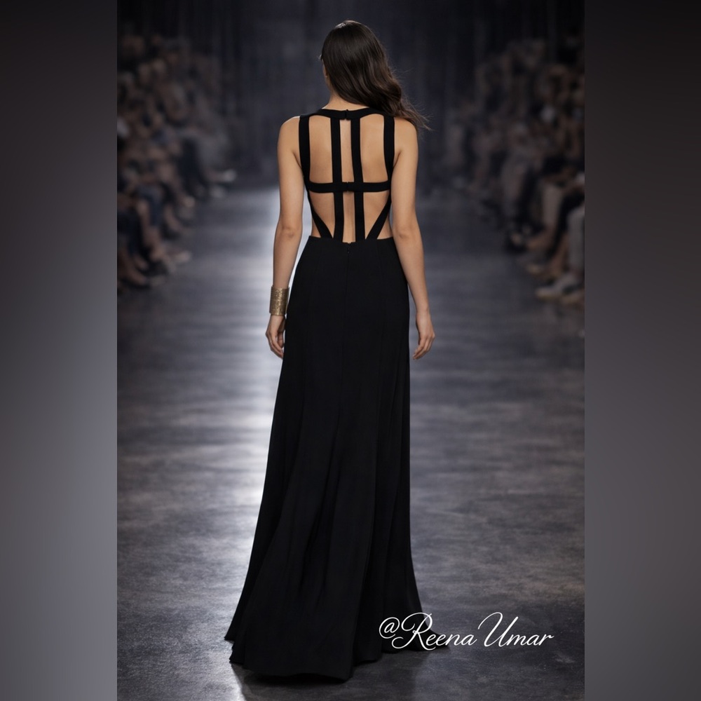 BCBGMAXAZRIA Angelinah Contrast Cutout Gown – Size 2